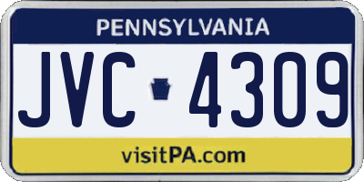 PA license plate JVC4309