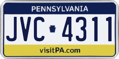 PA license plate JVC4311