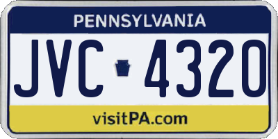 PA license plate JVC4320