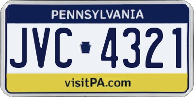 PA license plate JVC4321