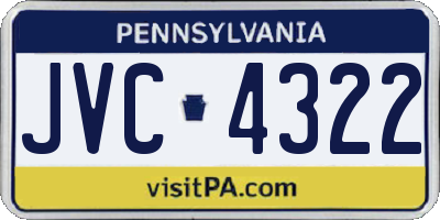 PA license plate JVC4322