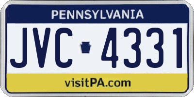 PA license plate JVC4331