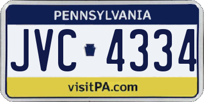 PA license plate JVC4334