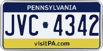 PA license plate JVC4342
