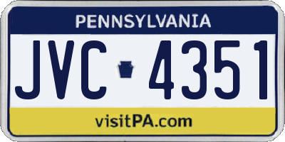 PA license plate JVC4351