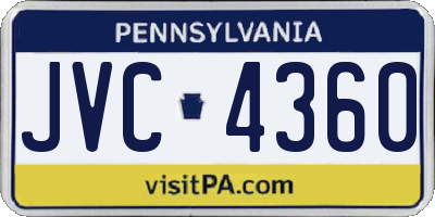 PA license plate JVC4360