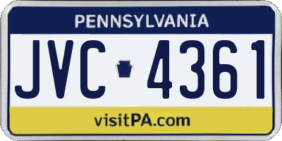PA license plate JVC4361