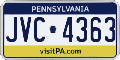 PA license plate JVC4363