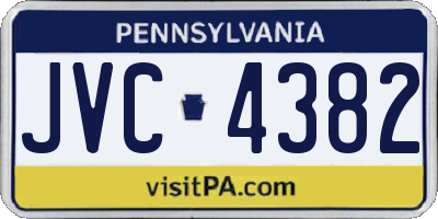 PA license plate JVC4382