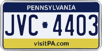 PA license plate JVC4403