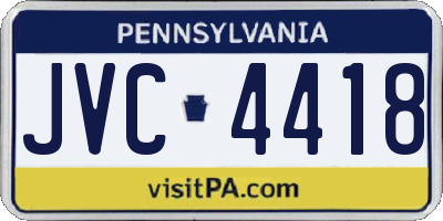 PA license plate JVC4418
