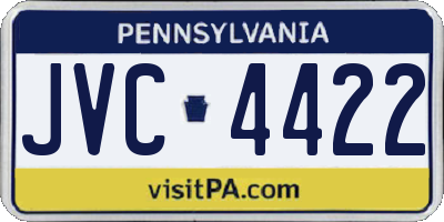 PA license plate JVC4422