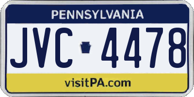 PA license plate JVC4478