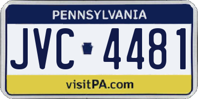 PA license plate JVC4481