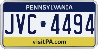 PA license plate JVC4494