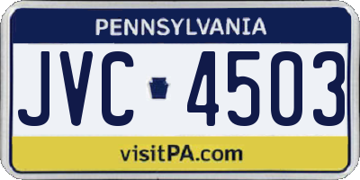 PA license plate JVC4503