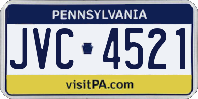 PA license plate JVC4521