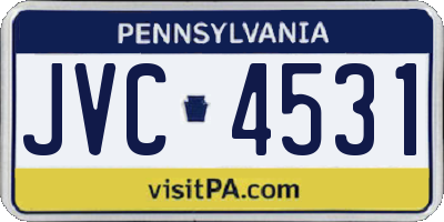 PA license plate JVC4531