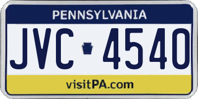 PA license plate JVC4540