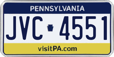 PA license plate JVC4551