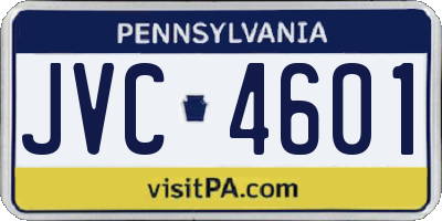 PA license plate JVC4601