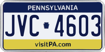 PA license plate JVC4603