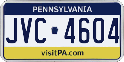 PA license plate JVC4604