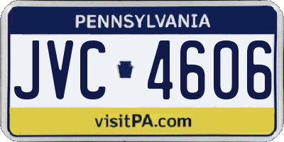 PA license plate JVC4606