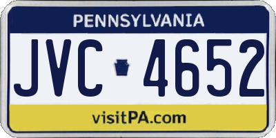 PA license plate JVC4652