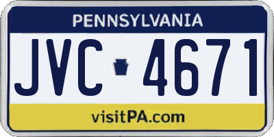 PA license plate JVC4671