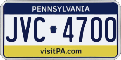 PA license plate JVC4700