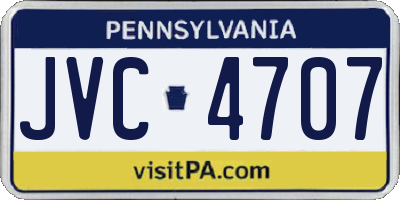 PA license plate JVC4707