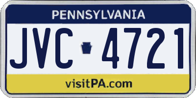 PA license plate JVC4721