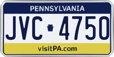 PA license plate JVC4750