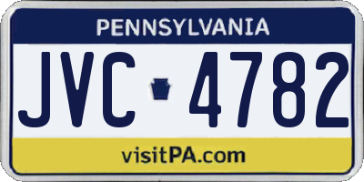 PA license plate JVC4782