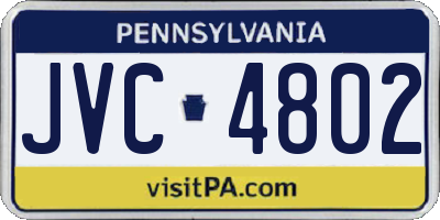 PA license plate JVC4802