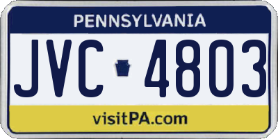 PA license plate JVC4803