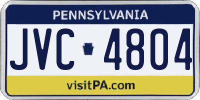 PA license plate JVC4804