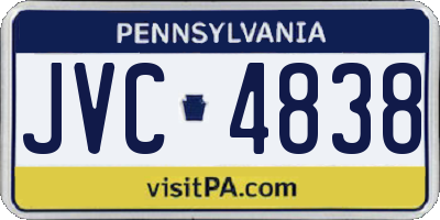 PA license plate JVC4838