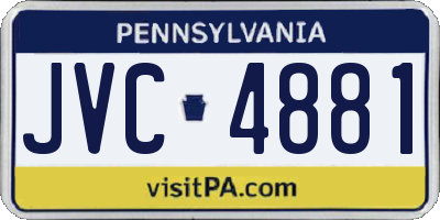 PA license plate JVC4881