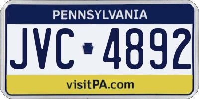 PA license plate JVC4892