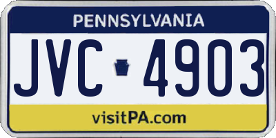 PA license plate JVC4903