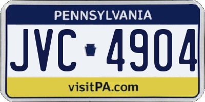 PA license plate JVC4904