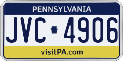 PA license plate JVC4906