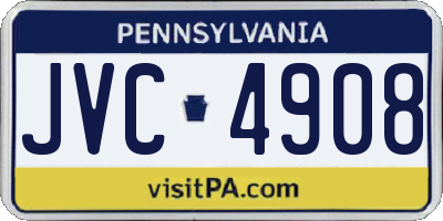 PA license plate JVC4908
