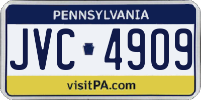 PA license plate JVC4909