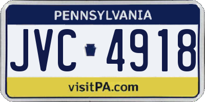 PA license plate JVC4918
