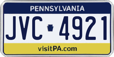 PA license plate JVC4921