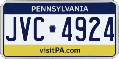 PA license plate JVC4924