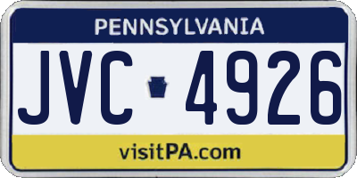 PA license plate JVC4926